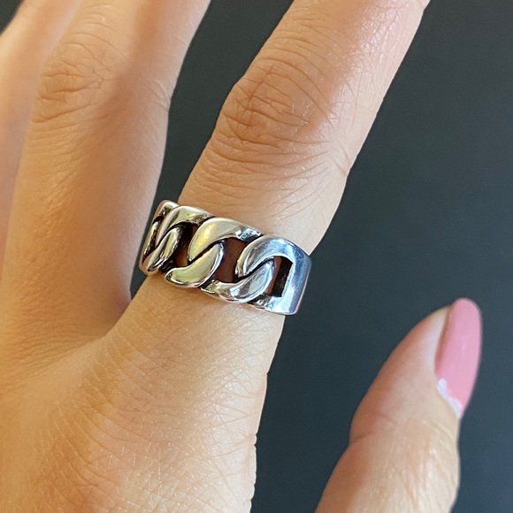 S925 Silver Chunky Open Ring,Big Silver Heart Ring for Wom… - Picture 2 of 6